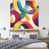 Toile Anneaux circulaires abstraits colorés (Insitu(Chambre))