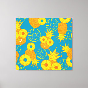 Toile Anneaux d'ananas : Caricature de Doodle Vintage.