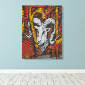 Toile Année du Graffiti de mouton de chèvre (Insitu (Plancher de Bois))