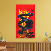 Toile Année du serpent Serpent noir Nouvel An chinois (Insitu(Salon))