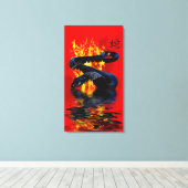 Toile Année du serpent Serpent noir Nouvel An chinois (Insitu (Plancher de Bois))