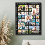 Toile Anniversaire 33 Photo Collage personnalisé<br><div class="desc">Créez facilement un mariage anniversaire souvenir photo souvenirs afficher comme une impression de toile de qualité supérieure en utilisant ce modèle de collage photo facile à télécharger avec 33 photos carrés du couple spécial à travers les années pour célébrer chaque année anniversaire et personnalisé avec votre texte personnalisé. Le style...</div>