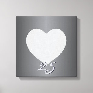 Toile Anniversaire Argent Plaque Cadre Coeur 1 Photo Can