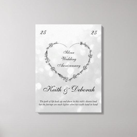 Toile Anniversaire d'argent personnalisable (Recto)