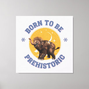 Toile Anniversaire de bébé mammouth préhistorique drôle