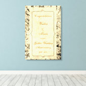 Toile Anniversaire du Mariage d'or personnalisable (Insitu (Plancher de Bois))