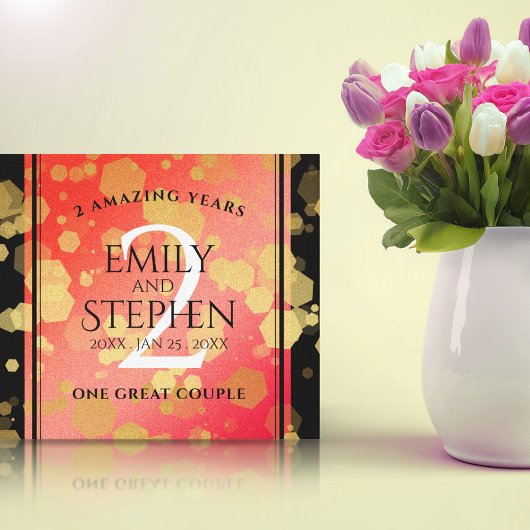 Toile Anniversaire élégant du 2ème Mariage Garnet