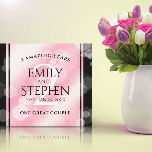 Toile Anniversaire Mariage élégant du 2e Rose Quartz