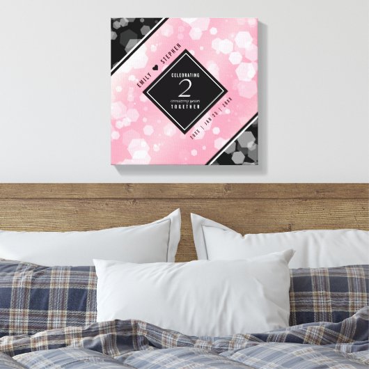 Toile Anniversaire Mariage élégant du 2e Rose Quartz (Insitu(Chambre))