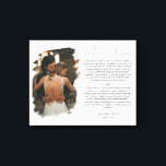Toile Anniversaire Mariage personnalisé Photo & Vows<br><div class="desc">Design moderne et élégant imprimé Mariage personnalisé Anniversaire Photo & Vows Canvas Imprimer qui peut être customisé avec votre texte. Cliquez sur le bouton "Customiser" et utilisez notre outil de conception pour modifier ce modèle. Découvrez le magasin Graphic Art Design pour d'autres produits qui correspondent à ce design !</div>