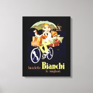Toile Annonce vintage de bicyclette de Bianchi d'Italien