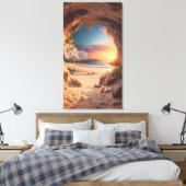 Toile Anse secrète au coucher du soleil — Une escapade d (Insitu(Chambre))