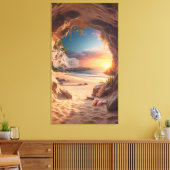 Toile Anse secrète au coucher du soleil — Une escapade d (Insitu(Salon))