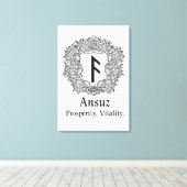 Toile Ansuz-rune / Prospérité, Vitalité (Insitu (Plancher de Bois))