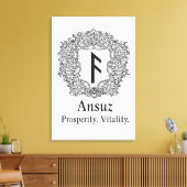 Toile Ansuz-rune / Prospérité, Vitalité (Insitu(Salon))