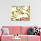 Toile AntillesCarte panoramiqueAntilles (Insitu(Salon))
