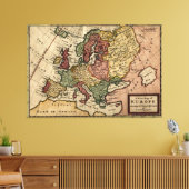 Toile Antiquarian 1721 Map of Europe by Herman Moll (Insitu(Salon))
