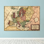 Toile Antiquarian 1721 Map of Europe by Herman Moll (Insitu (Plancher de Bois))
