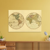 Toile Antique 1786 World Map by William Faden (Insitu(Salon))