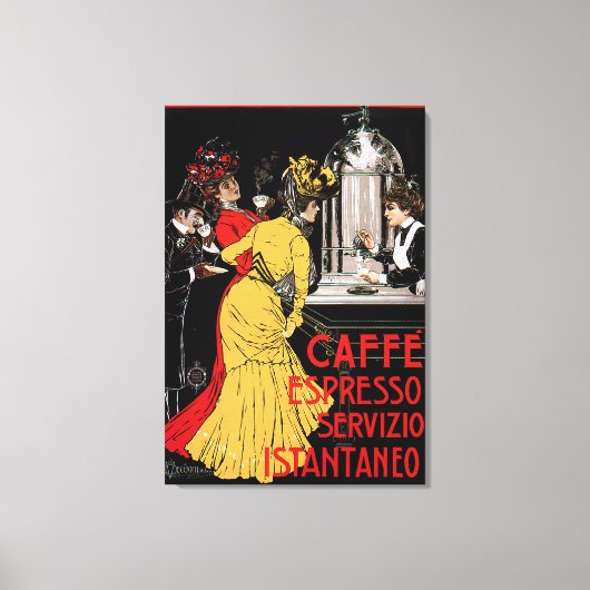 Toile Antique Café Italien Bar Espresso Ad Poster (Recto)