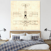 Toile Antique Diagrammes d'avion Art plan Vintage (Insitu(Chambre))
