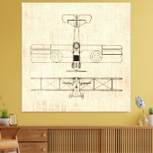 Toile Antique Diagrammes d'avion Art plan Vintage (Insitu(Salon))