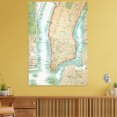 Toile Antique Map of Lower Manhattan and Central Park (Insitu(Salon))