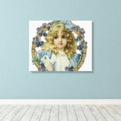 Toile Antique Petite fille Portrait enfant Beau (Insitu (Plancher de Bois))