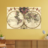 Toile Antique World Map by Guillaume de L'Isle, 1720 (Insitu(Salon))