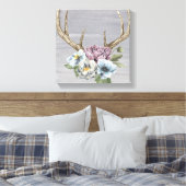 Toile Antlers floraux de cerfs (Insitu(Chambre))