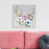 Toile Antlers floraux de cerfs (Insitu(Salon))