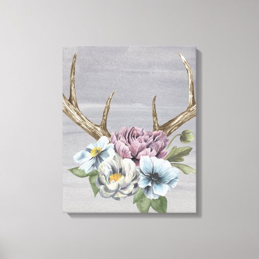 Toile Antlers floraux de cerfs (Recto)