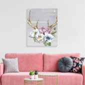 Toile Antlers floraux de cerfs (Insitu(Salon))
