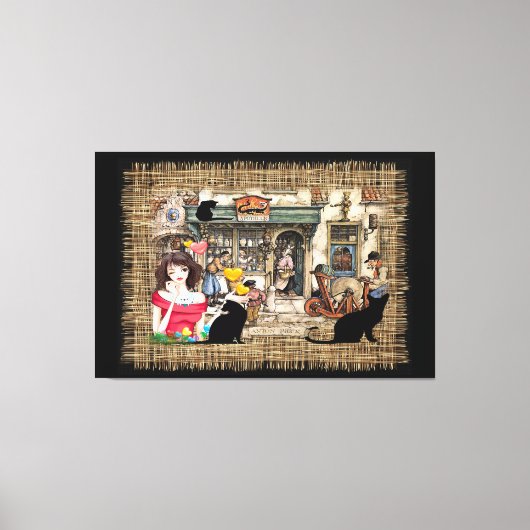 Toile Anton Pieck - Magasin de chimiste (Recto)