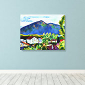 Toile Août Macke - Paysage de printemps à Tegernsee (Insitu (Plancher de Bois))