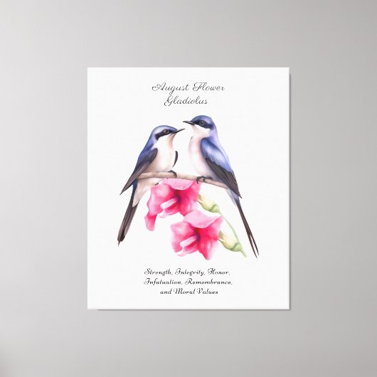 Toile Août Mois de naissance Gladiolus à fleurs avec ois (Recto)