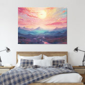 Toile *~* AP93 Dreamscape Sunset Mountains Paysage (Insitu(Chambre))
