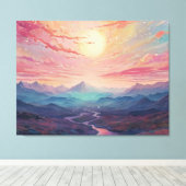 Toile *~* AP93 Dreamscape Sunset Mountains Paysage (Insitu (Plancher de Bois))