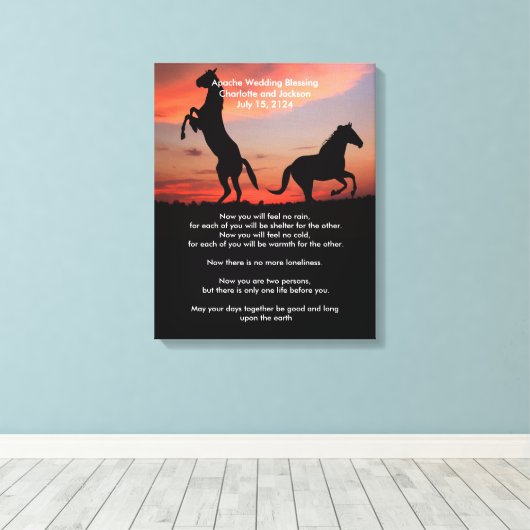 Toile Apache Mariage Bénédiction des chevaux arabes silh (Insitu (Plancher de Bois))