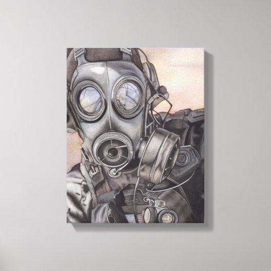 Toile Apocalypse Prepper dans la pièce d'art Masque à ga (Recto)