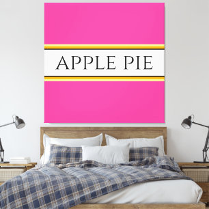 Toile APPLE PIE amusant rose vif Blancs Jaunes