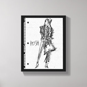 Toile Apple sauvage snob - croquis vintage énervé