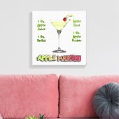 Toile Appletini - Apple Martini Cocktail Recette 12"x12" (Insitu(Salon))