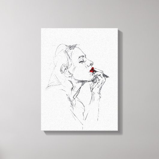 Toile Application du rouge à lèvres (Recto)