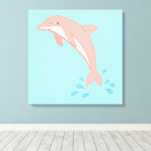 Toile Apprend le dauphin rose (Insitu (Plancher de Bois))