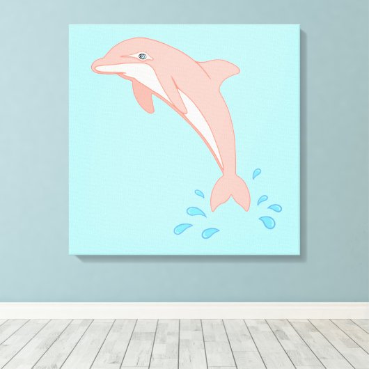 Toile Apprend le dauphin rose (Insitu (Plancher de Bois))