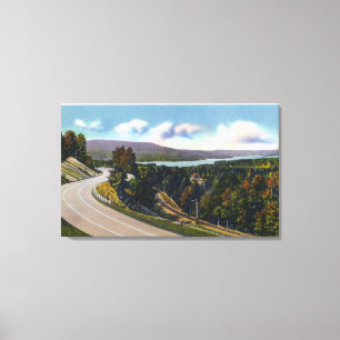 Toile Approche du sud vers le lac de la route