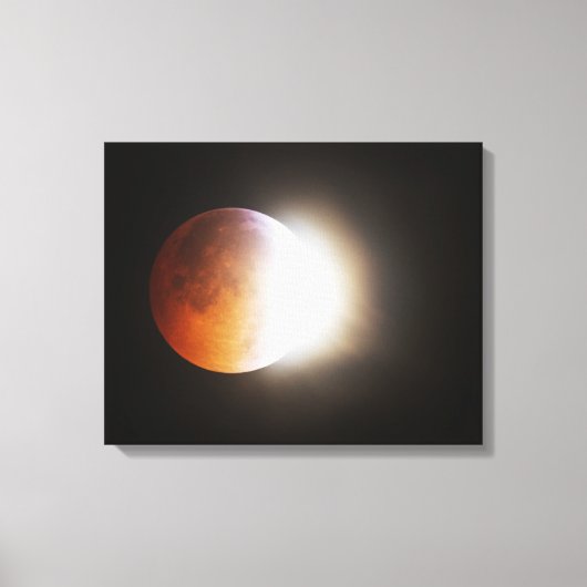 Toile Approcher l'éclipse totale de la lune (Recto)