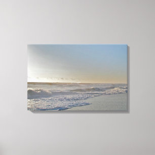 Toile Après la tempête - Lumière du soleil sur les vague