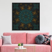 Toile Aqua et Gold Mandala Art (Insitu(Salon))